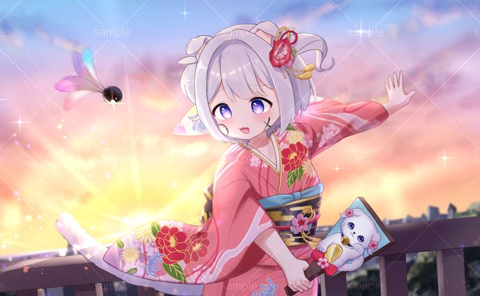 猫羽ころん様　正月イラスト