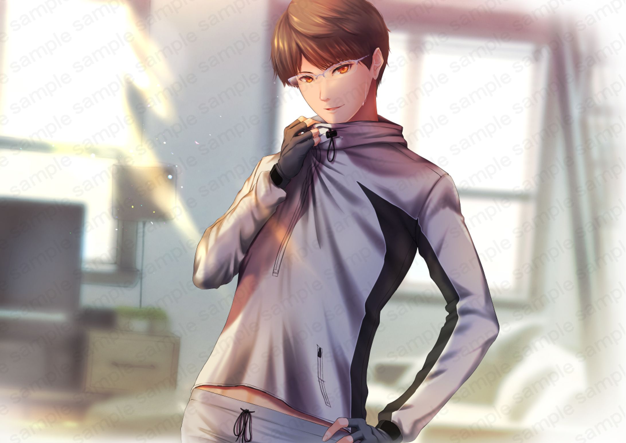 人物＋背景イラスト：スポーツ系男性-1