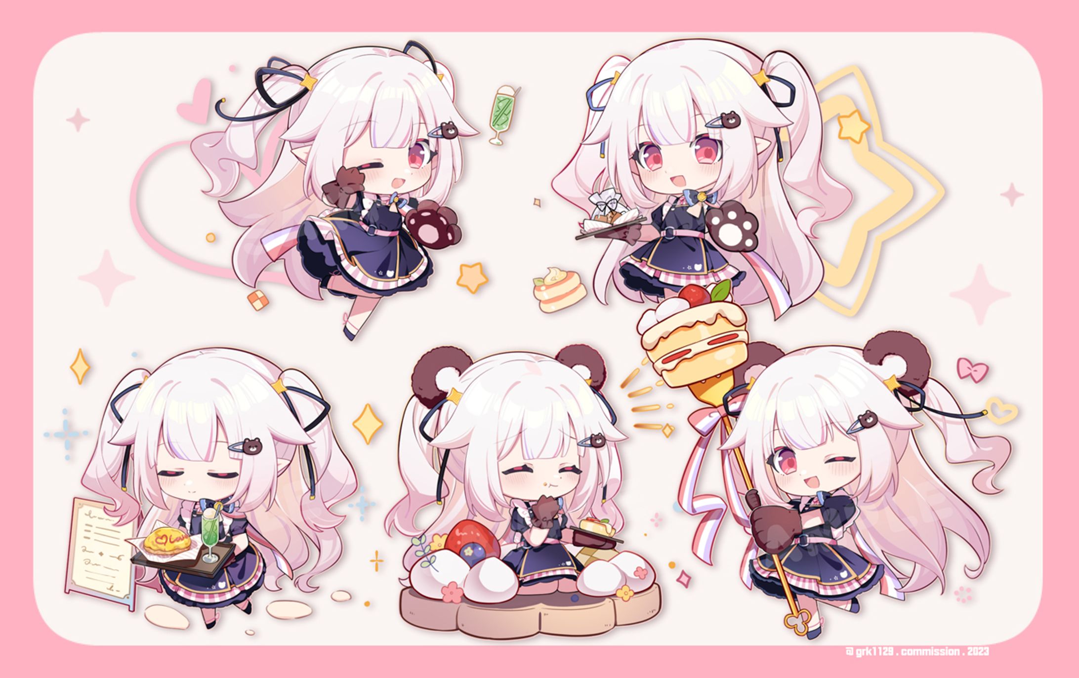 眞白かのん様×熊爪カフェ様「コラボカフェ SDイラスト」-1