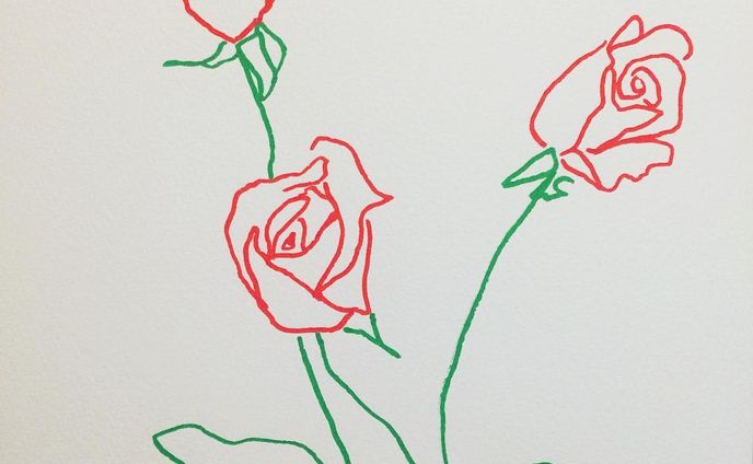 #remembrance #rose #spring #flower #flowers #illustration #illustrator #red #rouge #art #バラ #花 #イラスト #暮らし #春 #花屋 #アート #posca #ポスカ