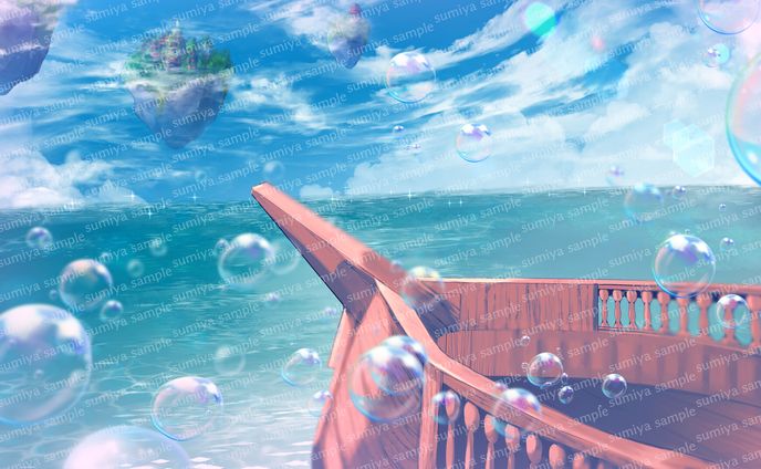 海を進む船　背景イラスト
