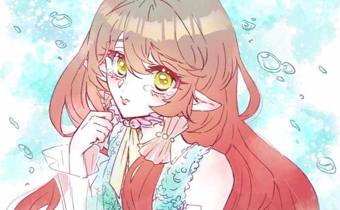 水彩風塗り風美少女サンプル