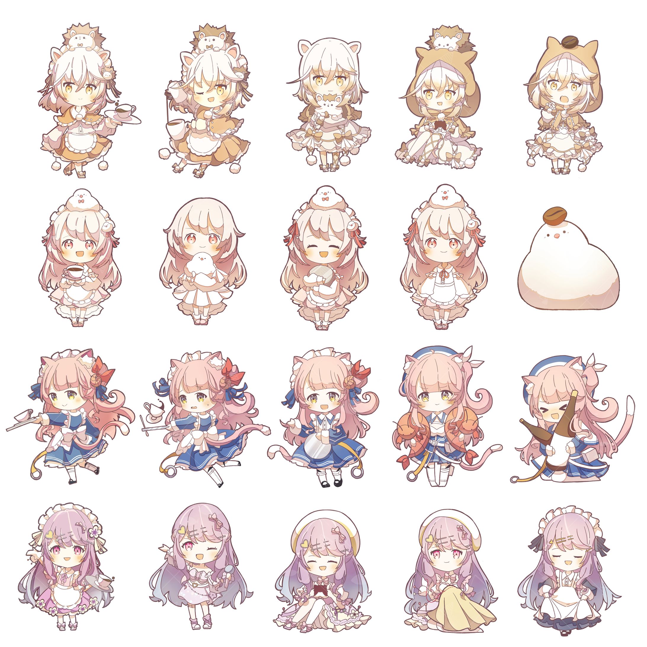 Vtuber ミニキャライラスト（おます珈琲様コラボ案件）-1