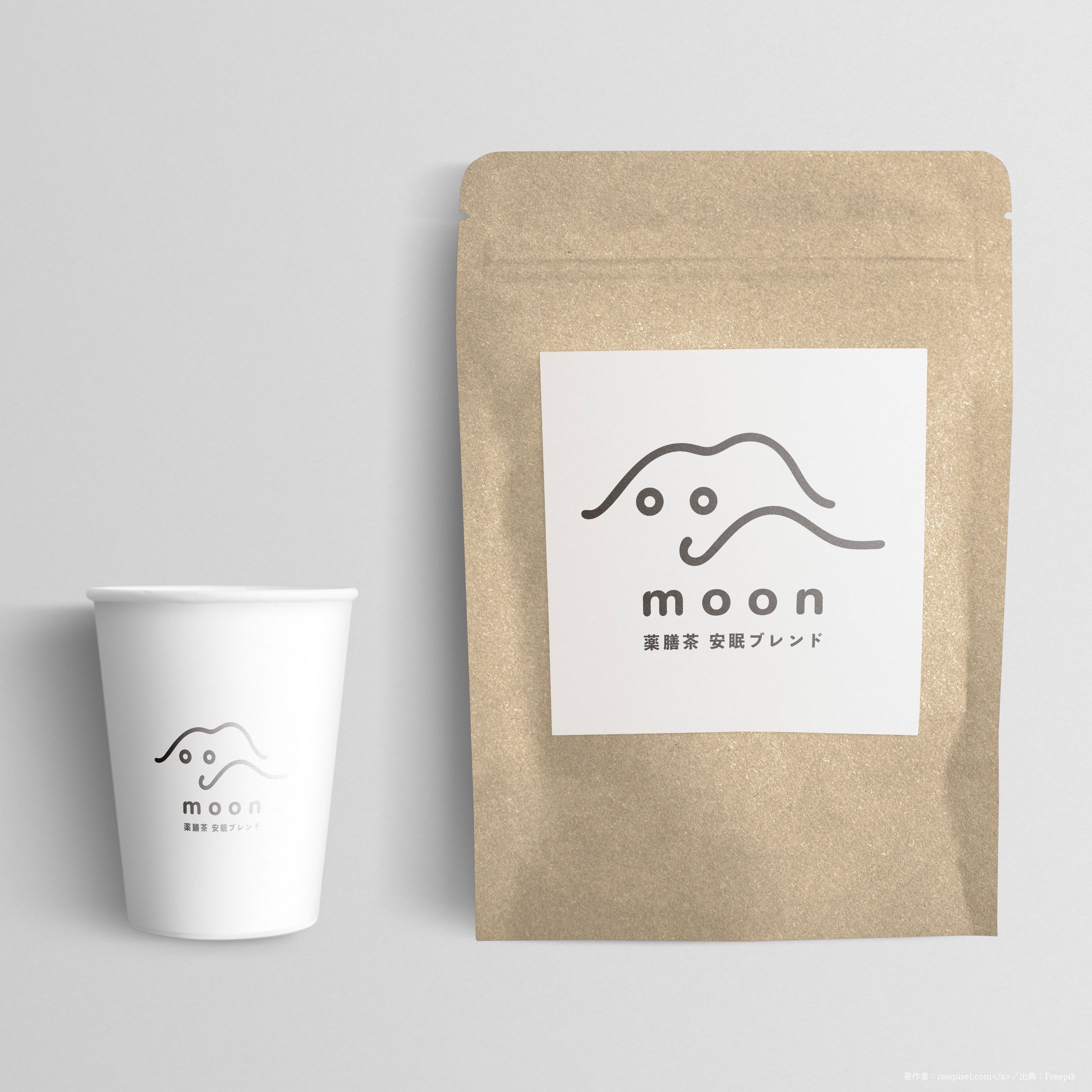 薬膳茶ブランド moon 様 ロゴデザイン 
