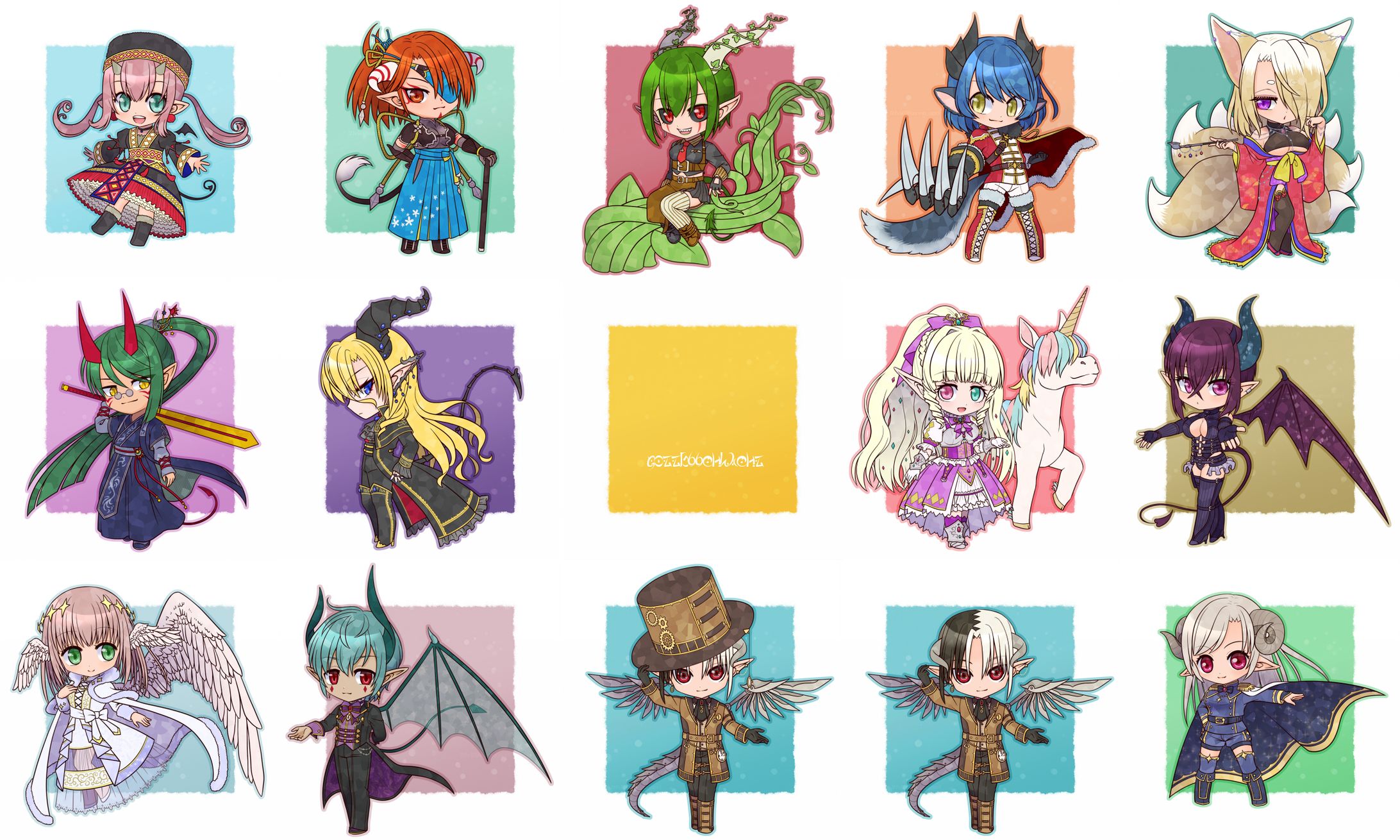 【神魔のシュラハト】ちびキャラ全身絵-1