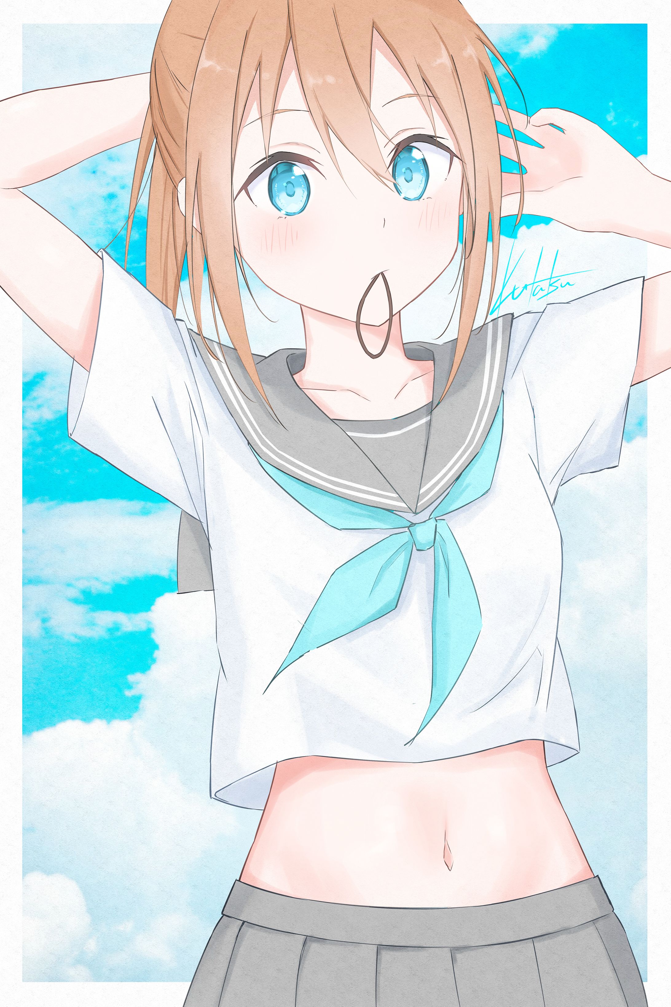 へそ出しセーラー服-1