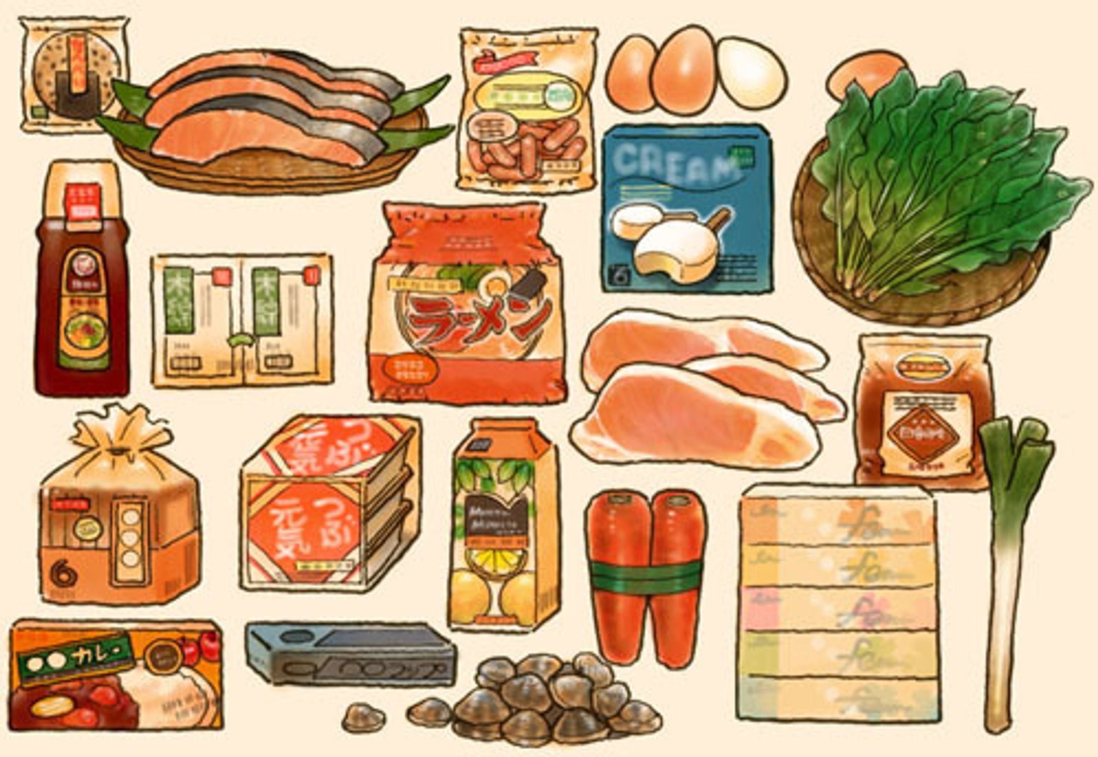 【イラスト】お買い物-1