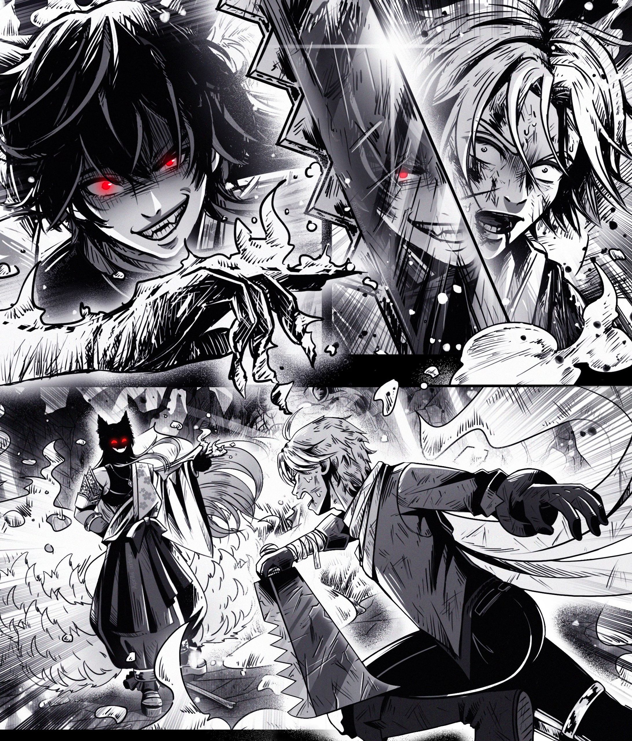B/W comic style for Souta's 4th Anniversary-1