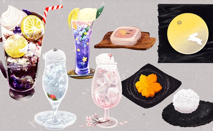 真瀞ろぎさん/ストグラ内和菓子喫茶よすが商品イラスト