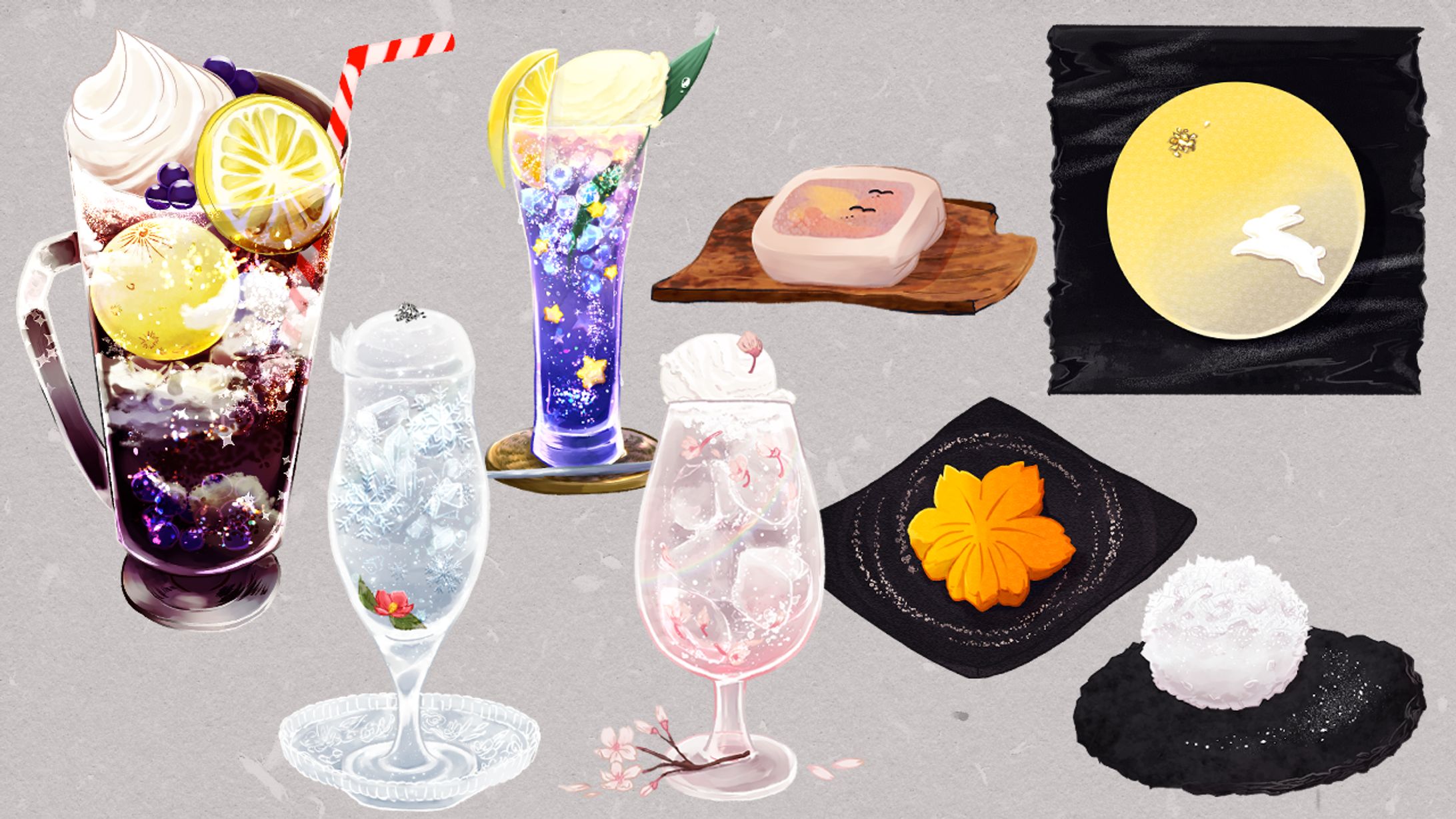 真瀞ろぎさん/ストグラ内和菓子喫茶よすが商品イラスト-1