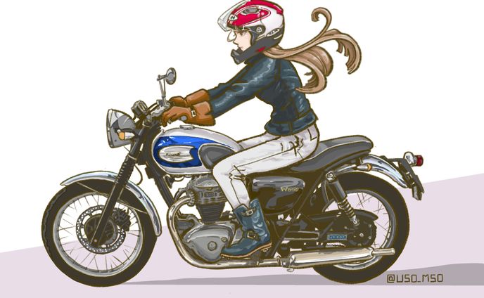 W650とお姉さん