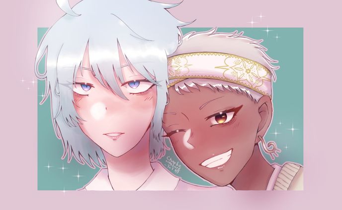 Kalim and Silver from twst :D

Kinda referenced the 2nd anthology comic :)

p.s. LOOK AT KALIMS CHEEKS LUWJDSKFN THEY LOOK SO SOFT THE SQUISHY

~~~
#kalimalasim #kalimtwst #kalimfanart #kalimalasimfanart #silver #silverfanart #silvertwst #silvertwstfanart #nightravencollege #nrc #fanart #gamefanart #twst #twstファンアート #twistedwonderlandfanart #animestyle #animeboy