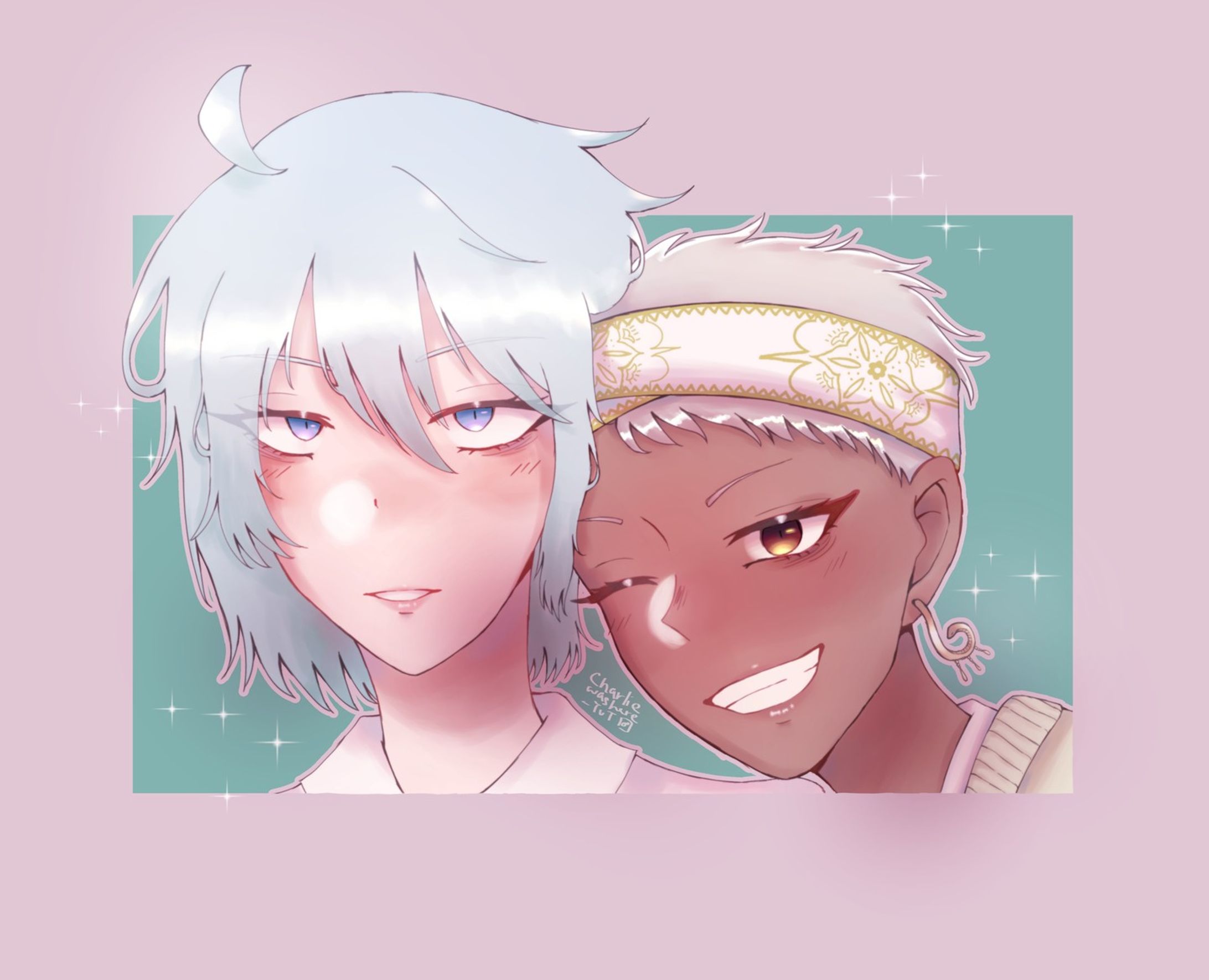 Kalim and Silver from twst :D

Kinda referenced the 2nd anthology comic :)

p.s. LOOK AT KALIMS CHEEKS LUWJDSKFN THEY LOOK SO SOFT THE SQUISHY

~~~
#kalimalasim #kalimtwst #kalimfanart #kalimalasimfanart #silver #silverfanart #silvertwst #silvertwstfanart #nightravencollege #nrc #fanart #gamefanart #twst #twstファンアート #twistedwonderlandfanart #animestyle #animeboy-1
