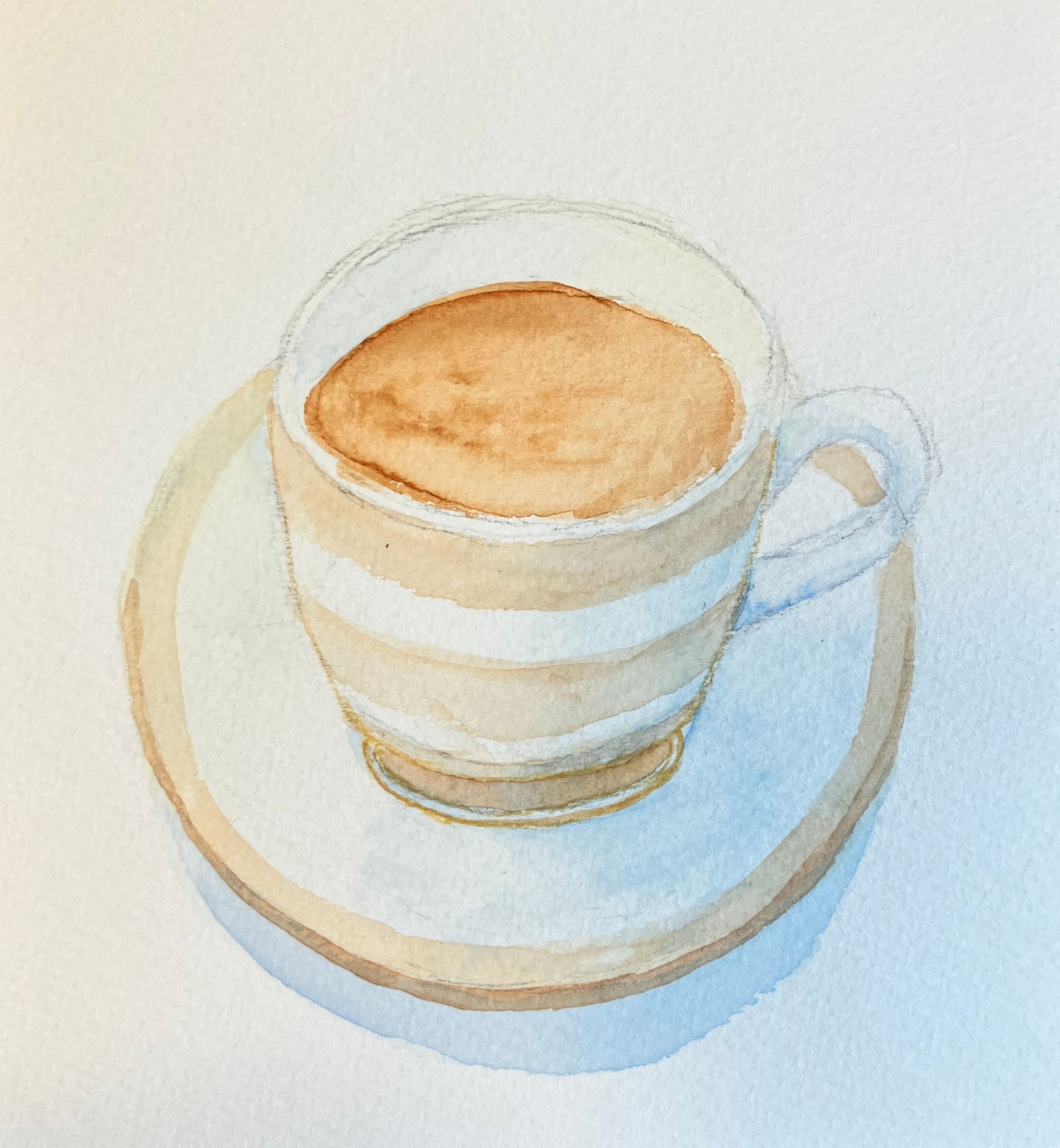 水彩　いつものカップに　いつものコーヒー-1