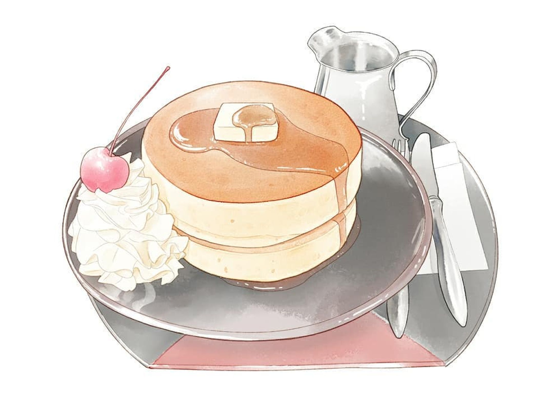 吉祥寺の「吉祥庵」でいただいたホットケーキ。
分厚くてふっかふかしてて、結構お腹いっぱい。

ミルクコーヒーもおいしかった。
甘味処なので和風な雰囲気であんこが乗ったものなども。
アイス乗ったやつが気になるーーー。

自粛しなくてよくなったらまた行こう。

#イラスト
#illustration
#水彩 
#メイキング
#食べ物イラスト 
#ホットケーキ
#パンケーキ
#吉祥寺
#吉祥寺カフェ 
#吉祥庵-1