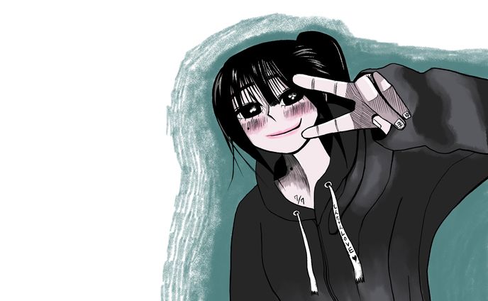 女の子　カラーイラスト