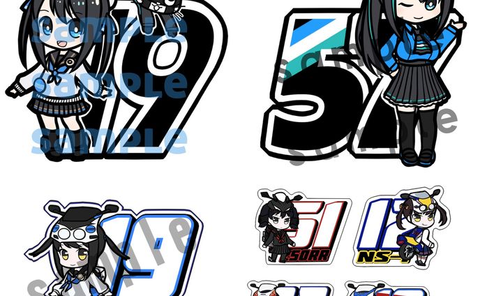 バイク擬人化 ステッカーデザイン