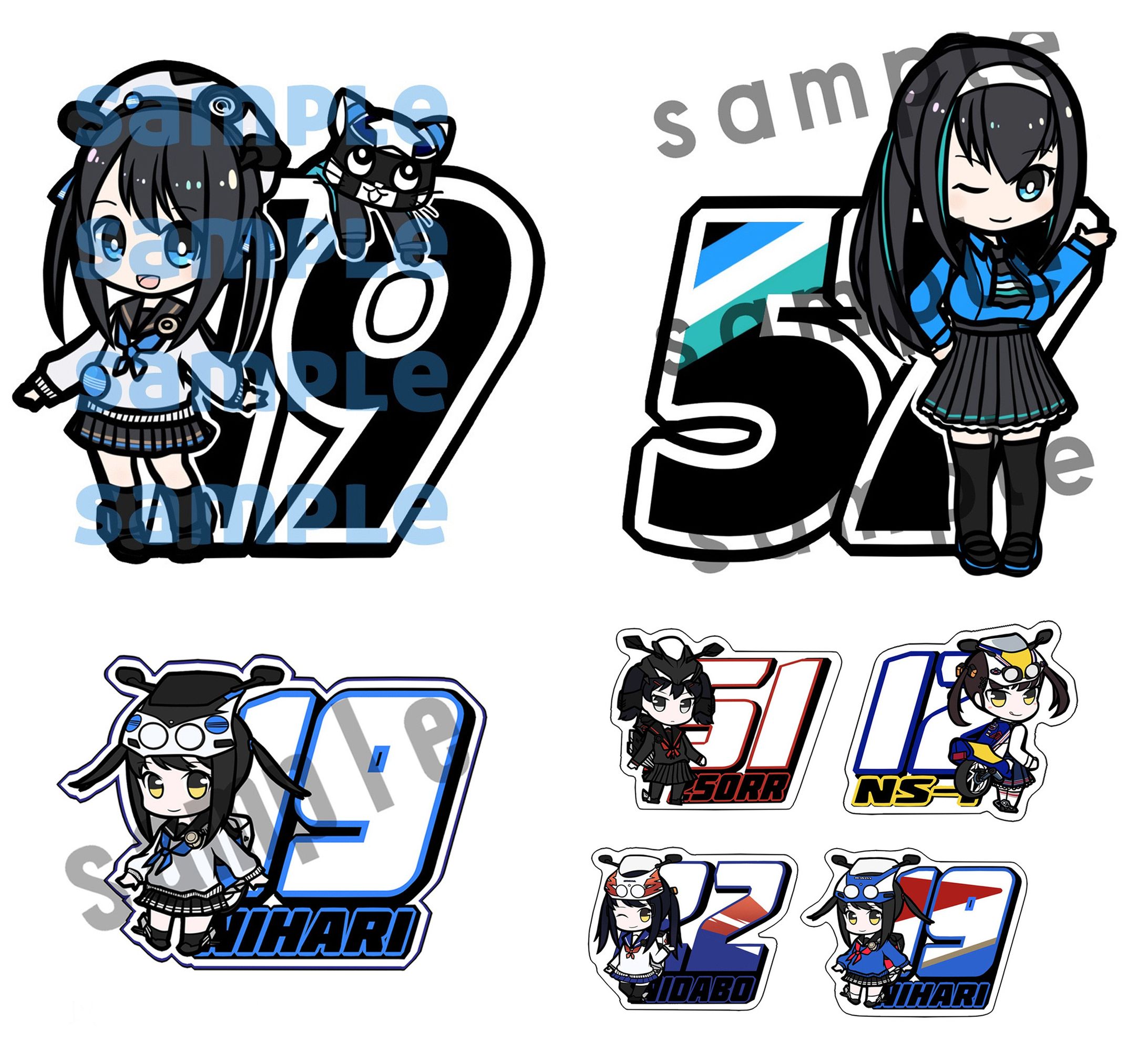 バイク擬人化 ステッカーデザイン-1