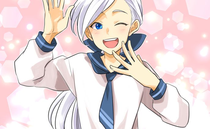 【創作】白髪青目男子
