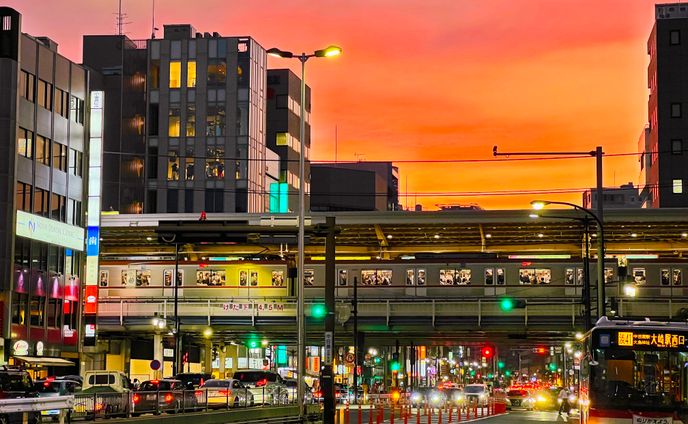 中目黒夕景色