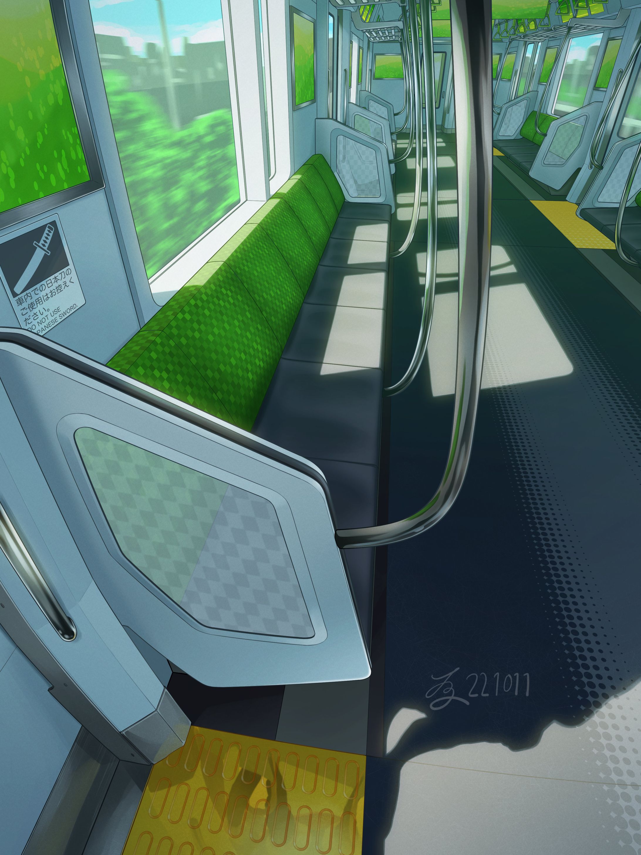 無人の電車内【作業サイズ】-1