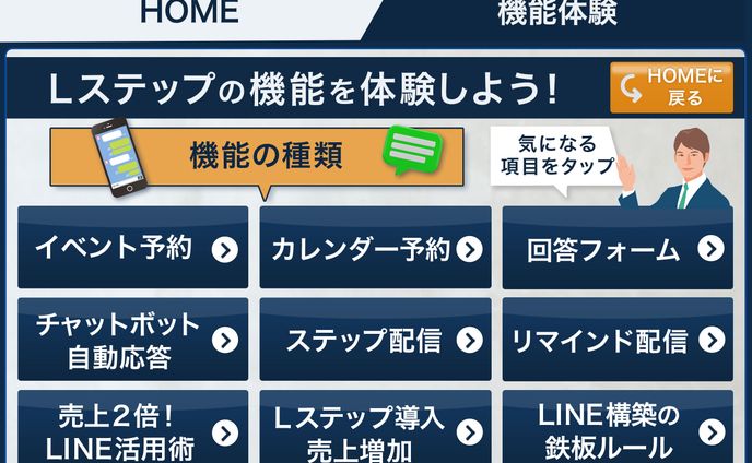 【LINEリッチメニュー】Lステップ機能体験