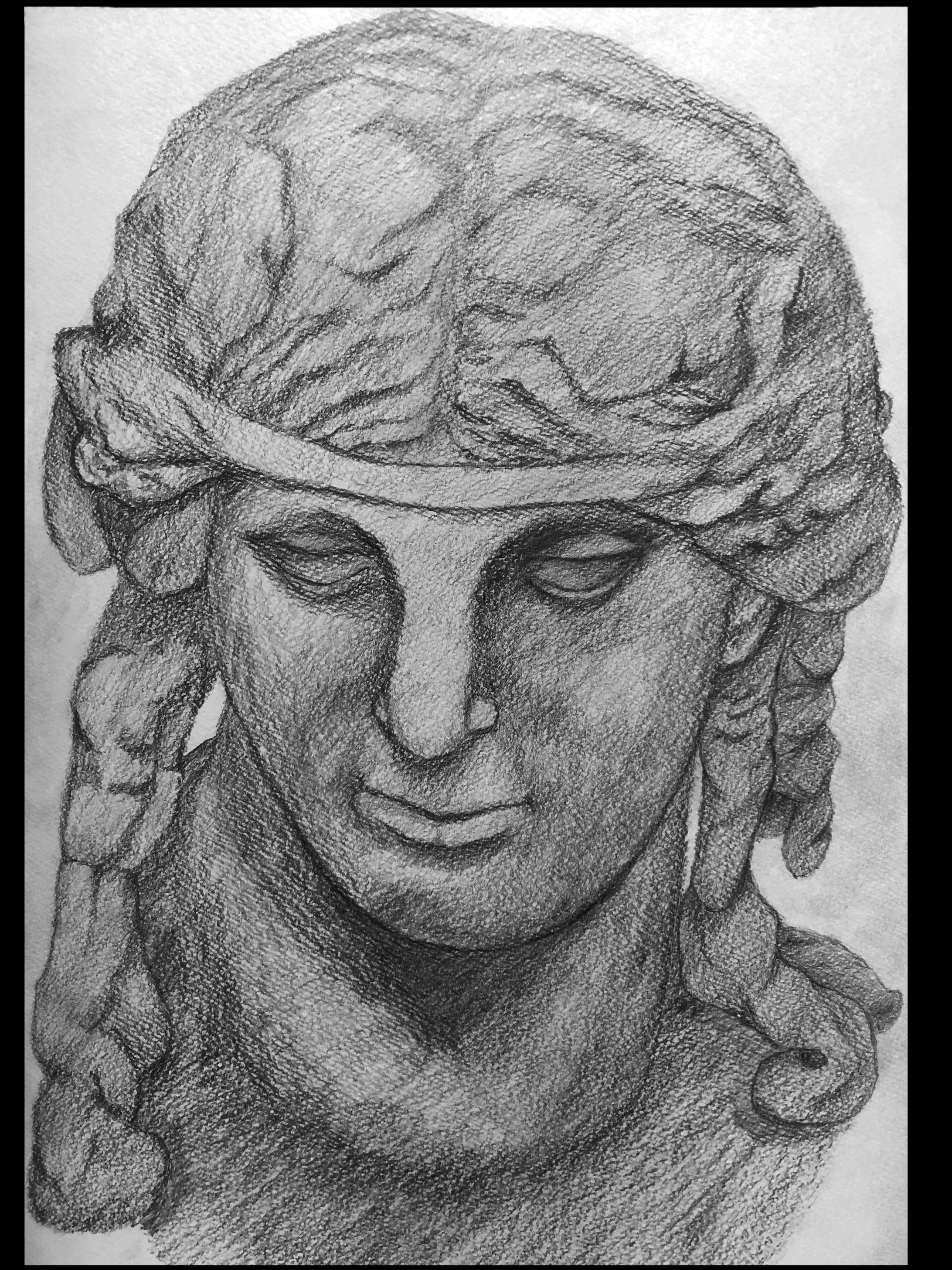 石膏造形鉛筆デッサン-1