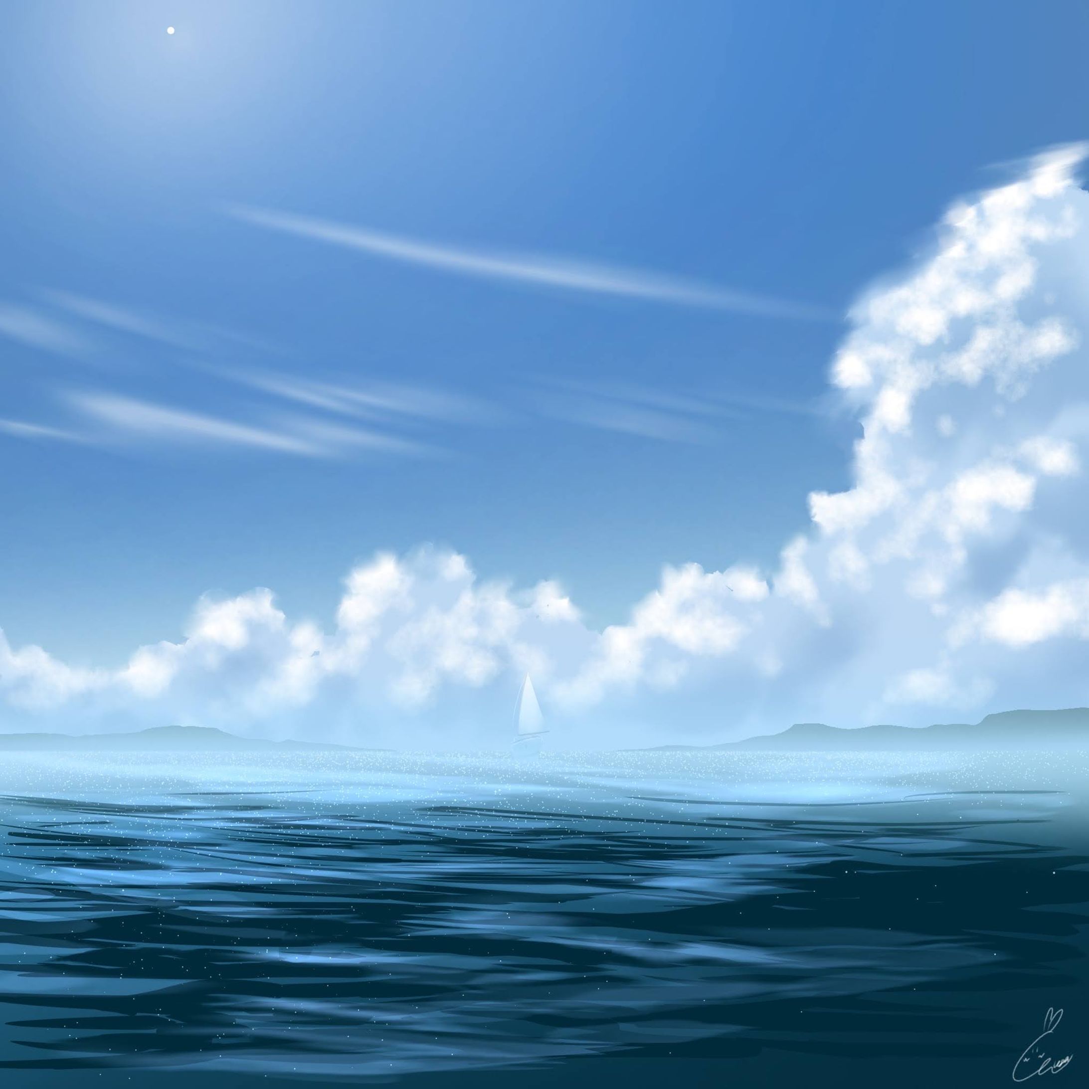 風景イラスト 航海-1