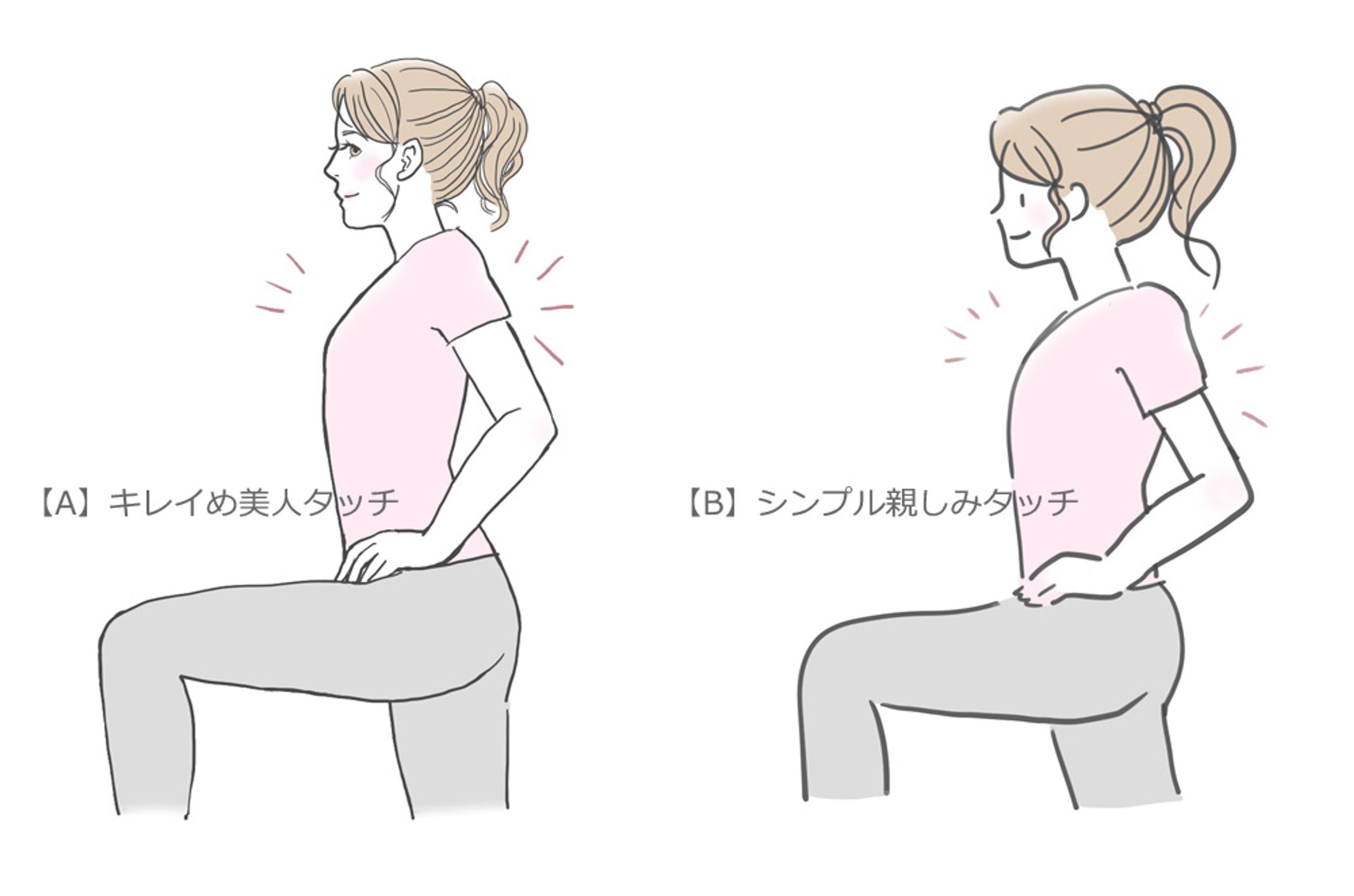 ダイエット運動イラスト　タッチ【A】【B】-1