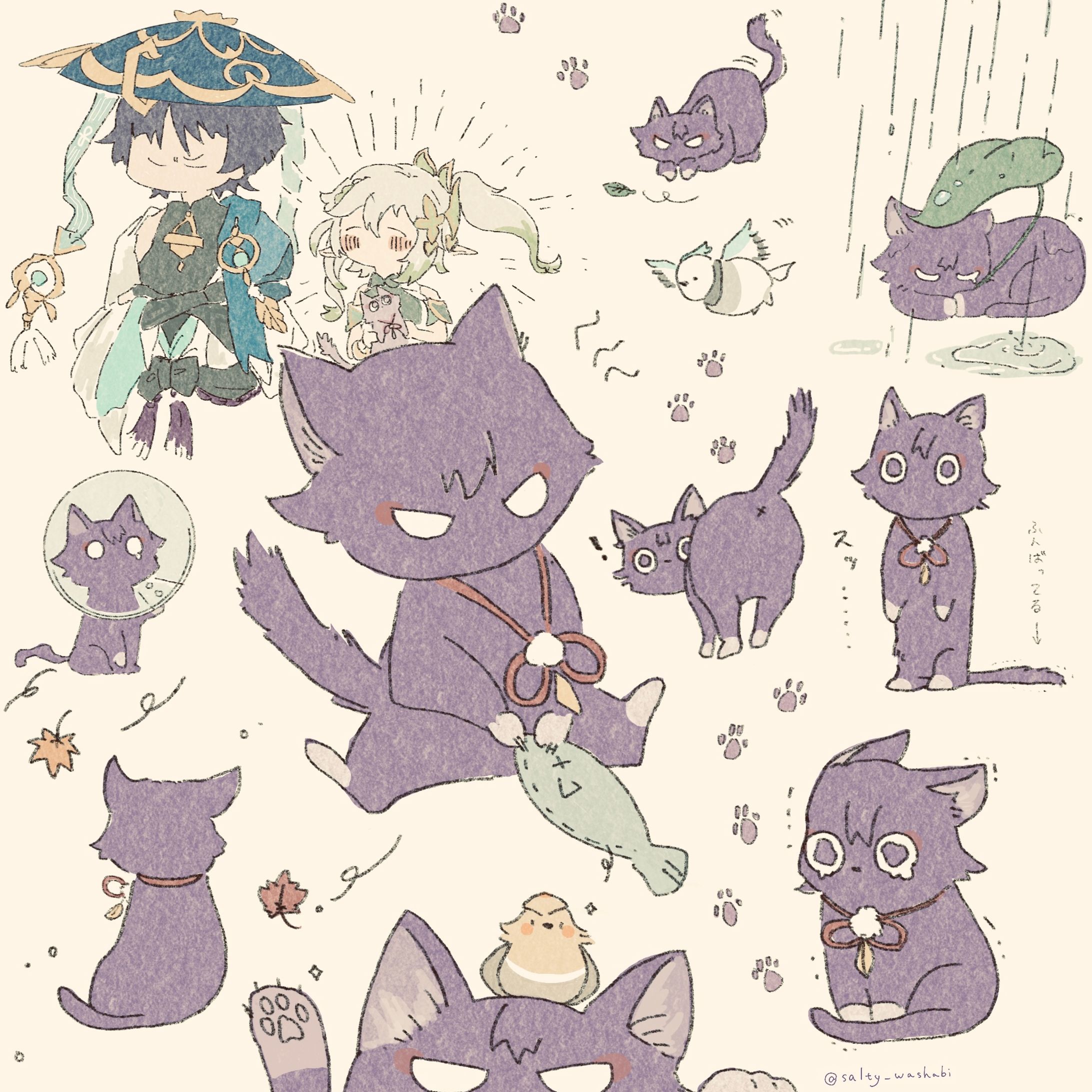 Scarameow🐾：原神ファンアート-1