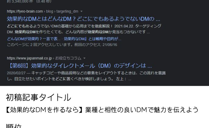 DMマーケティングについてのSEO対策記事