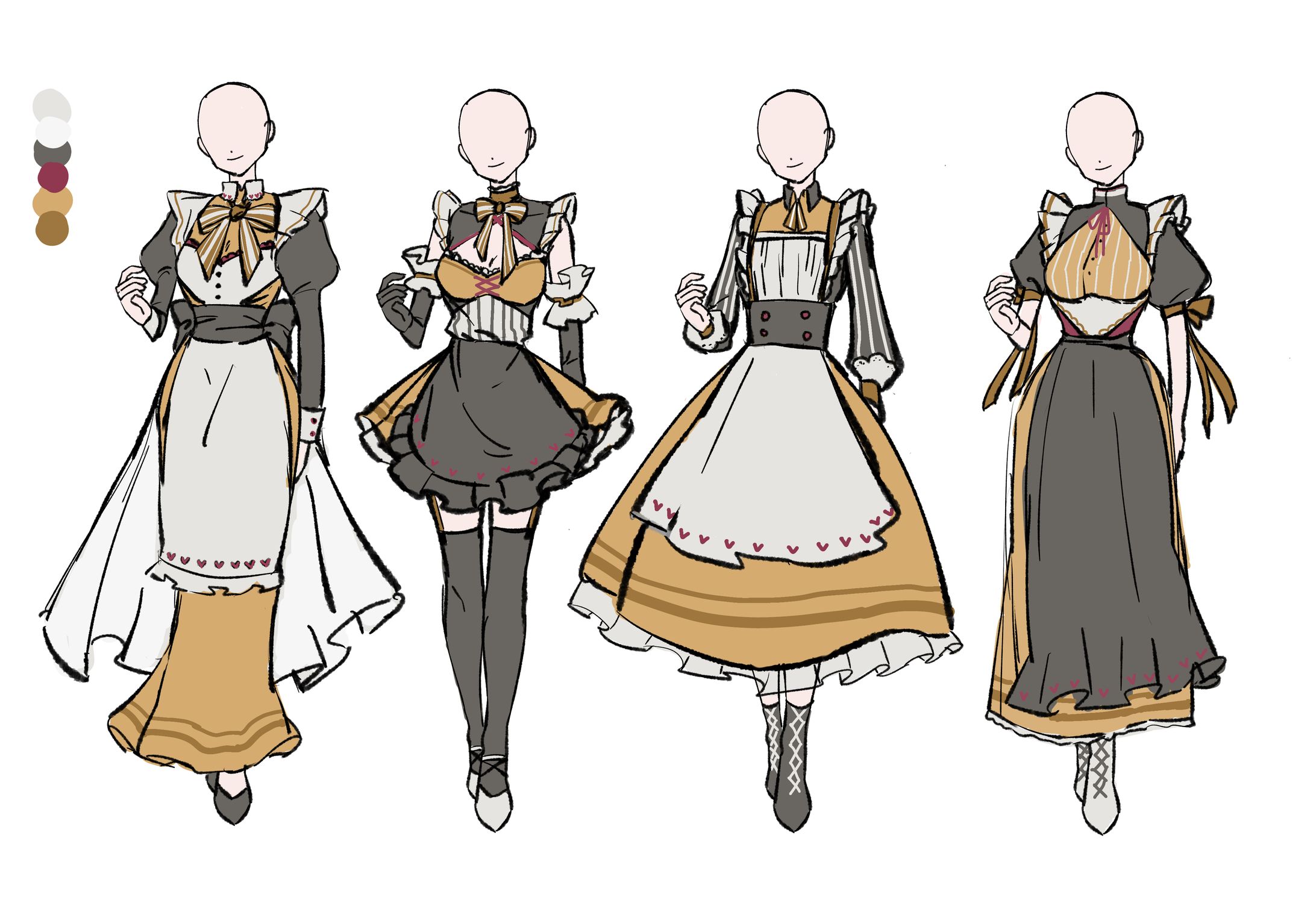【デザイン】🟨カフェ制服女性-1