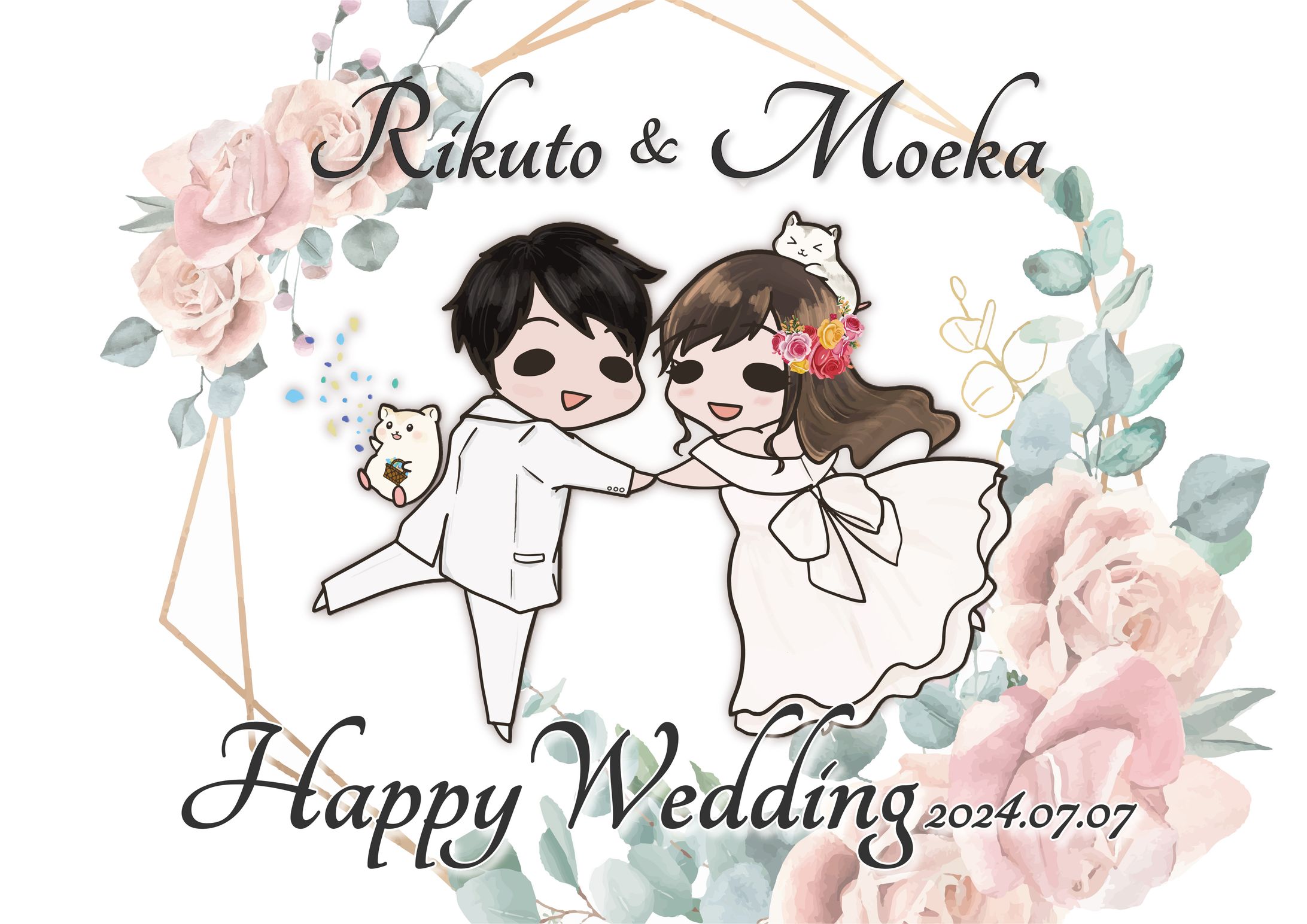 Wedding Welcome Board - Character Illustration (2024)-1