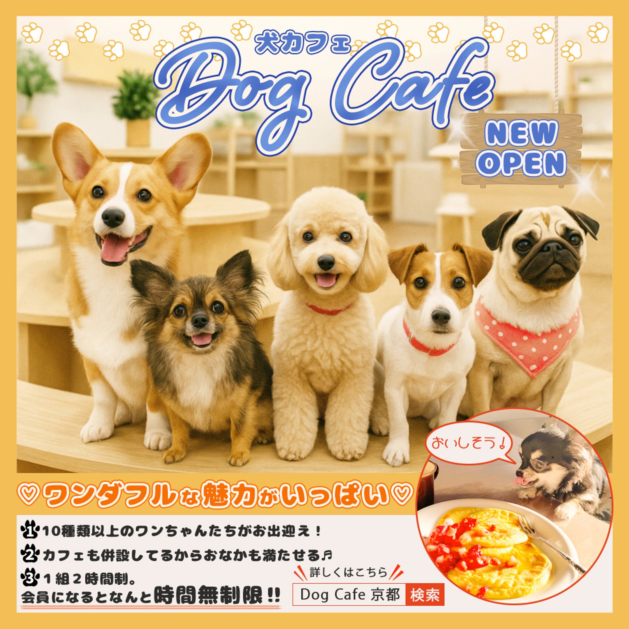 Dogcafeオープンのバナー（架空）-1
