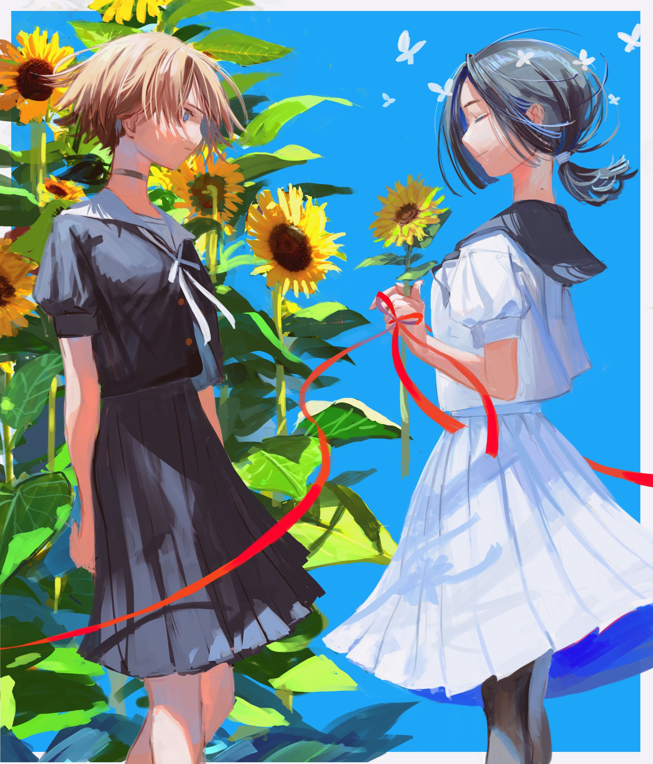 Skebご依頼絵「ひまわりを君に」-1