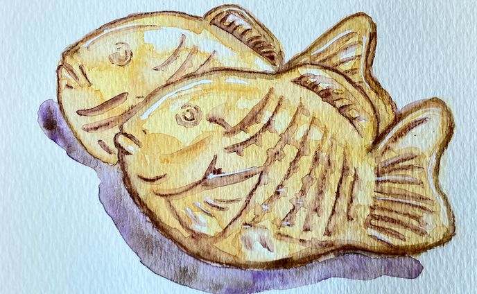 水彩　たいやき