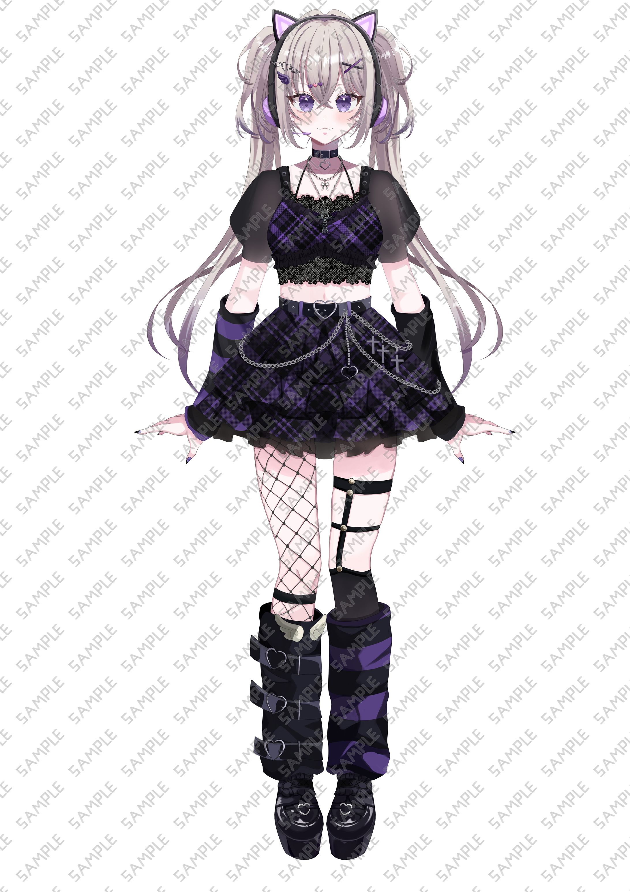Vtuver　キャラクターデザイン（パーツ分けまで）-1