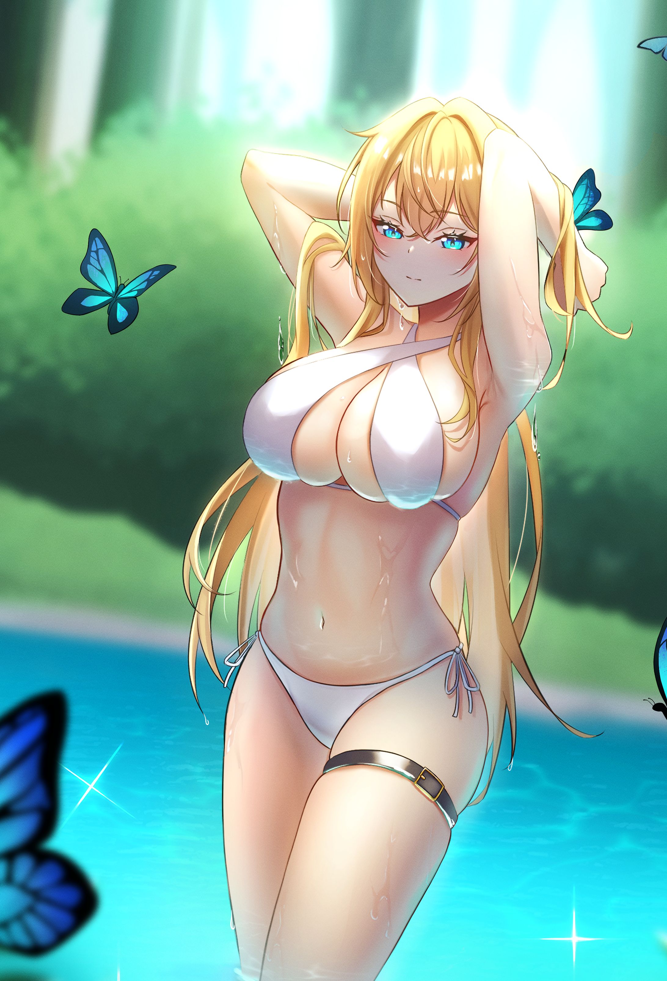 水浴びエルフ-1