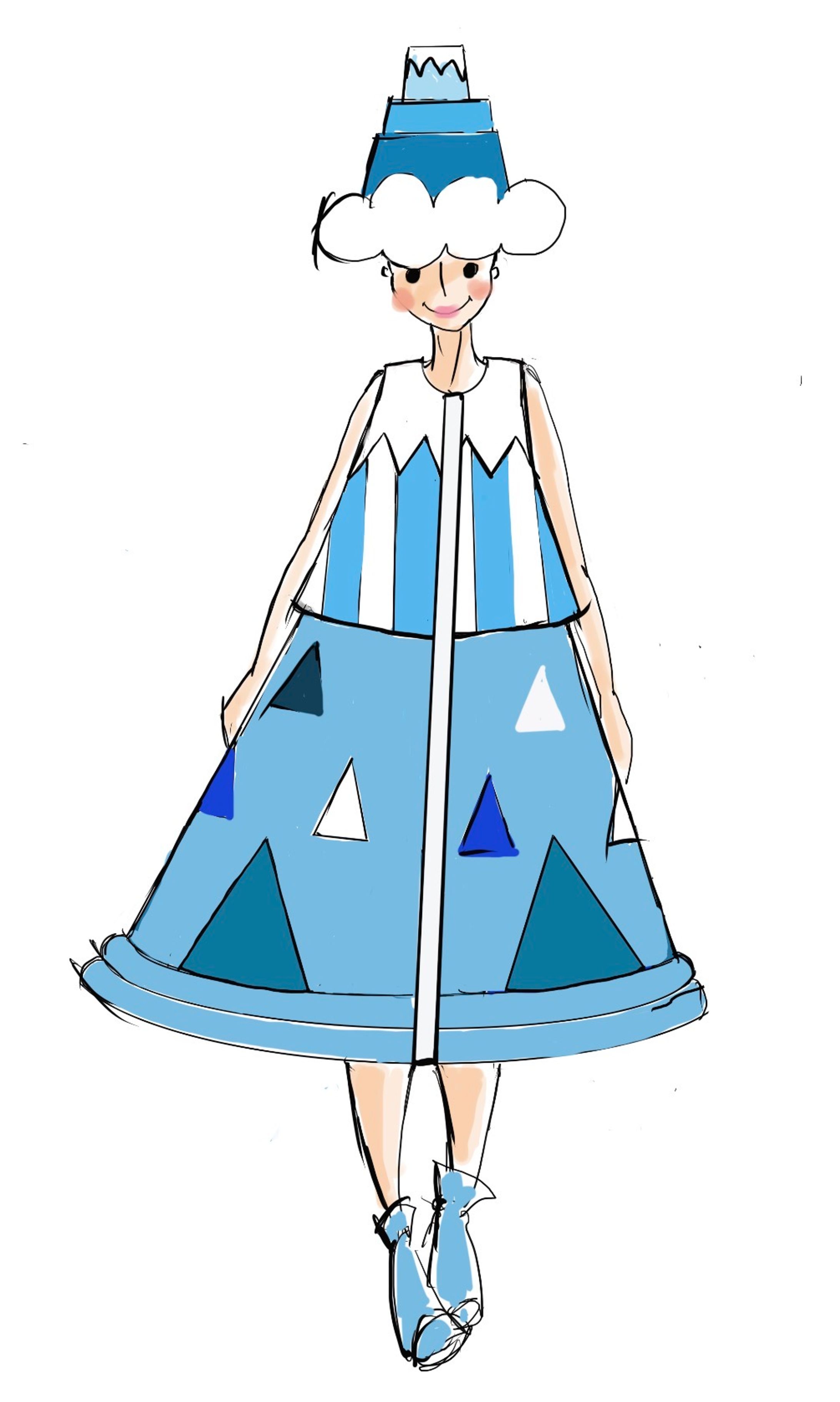 富士山衣装のデザイン画