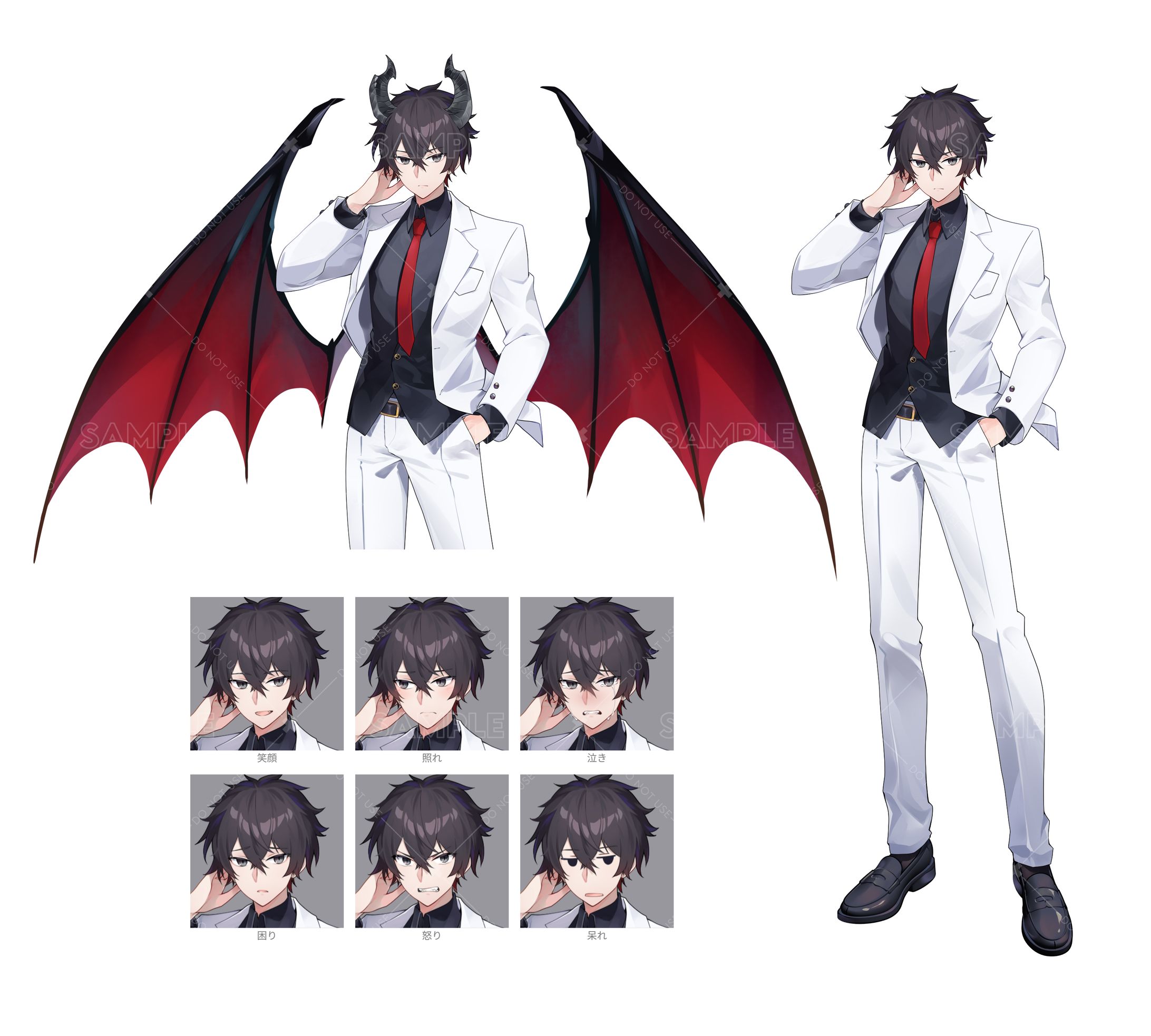 立ち絵＋表情・角＆翼差分-1