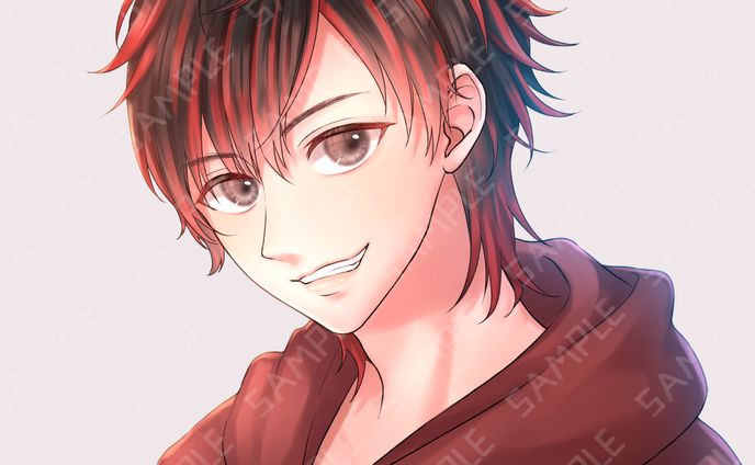 SNSアイコン　赤髪男子