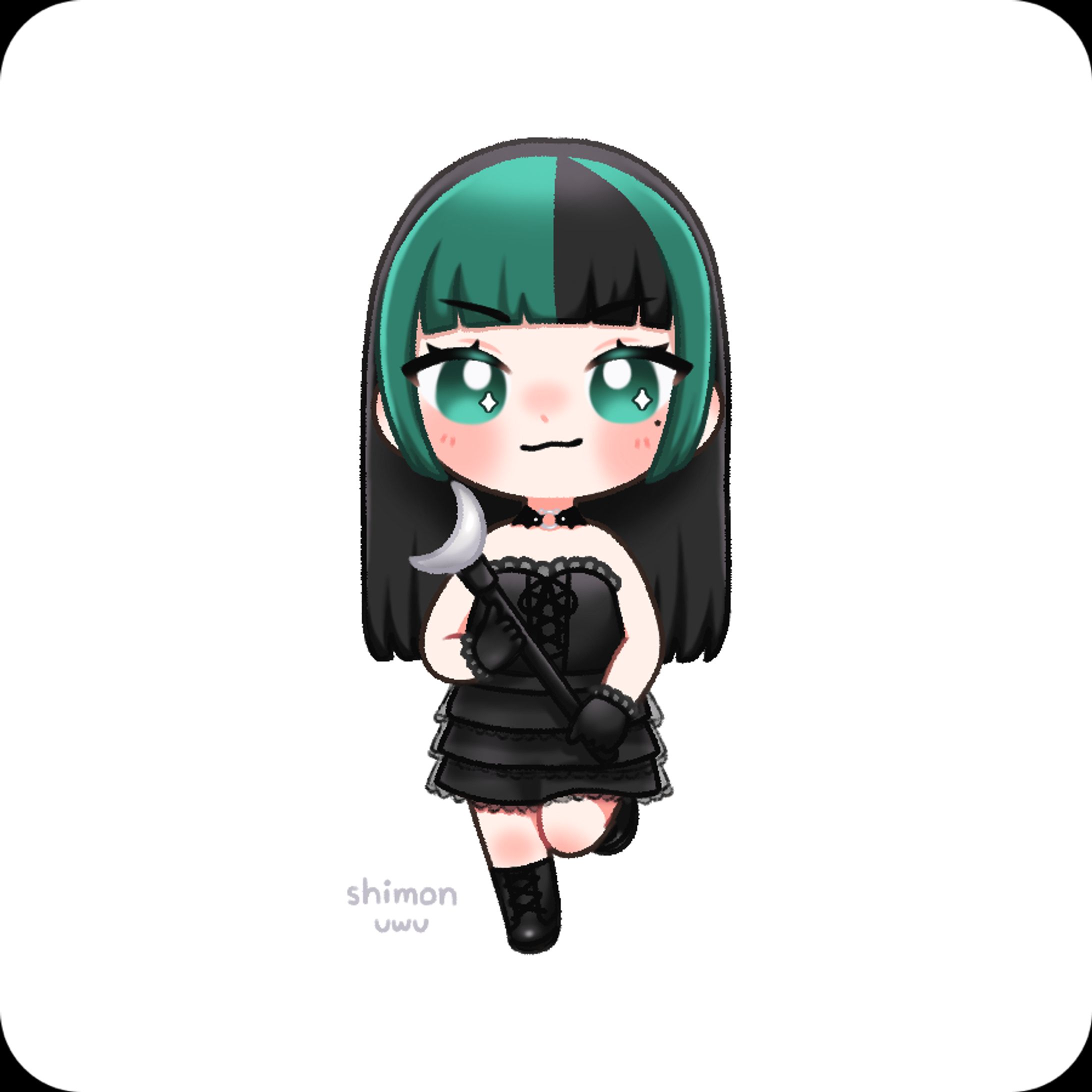Chibi for my friend 🖤💚-1