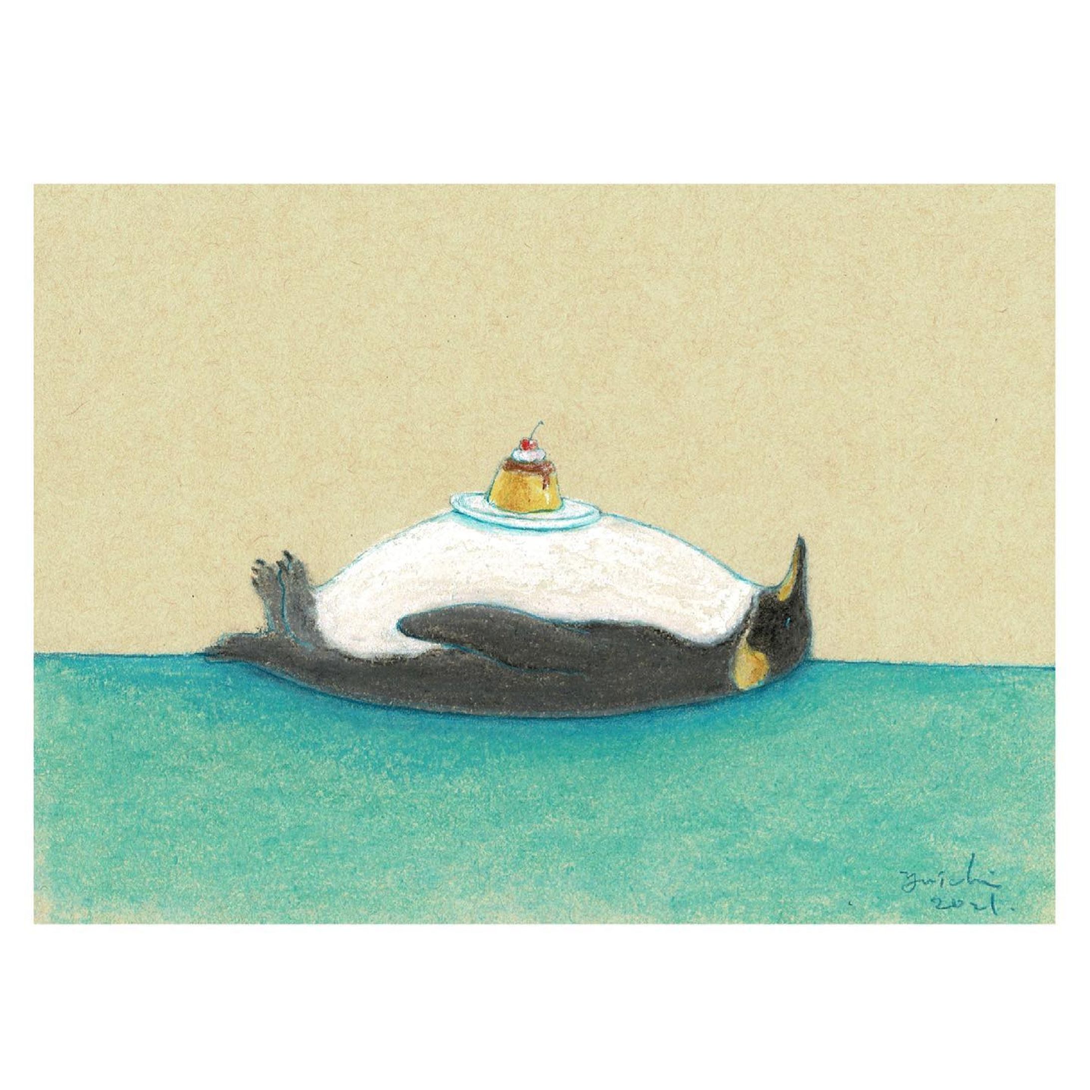 明日を生きるためのプリン。

#イラスト #ペンギン 
#drawing #illustration 
#watercolor #art #pastel
#artwork #instaart #paint
#pengwin #sweets-1