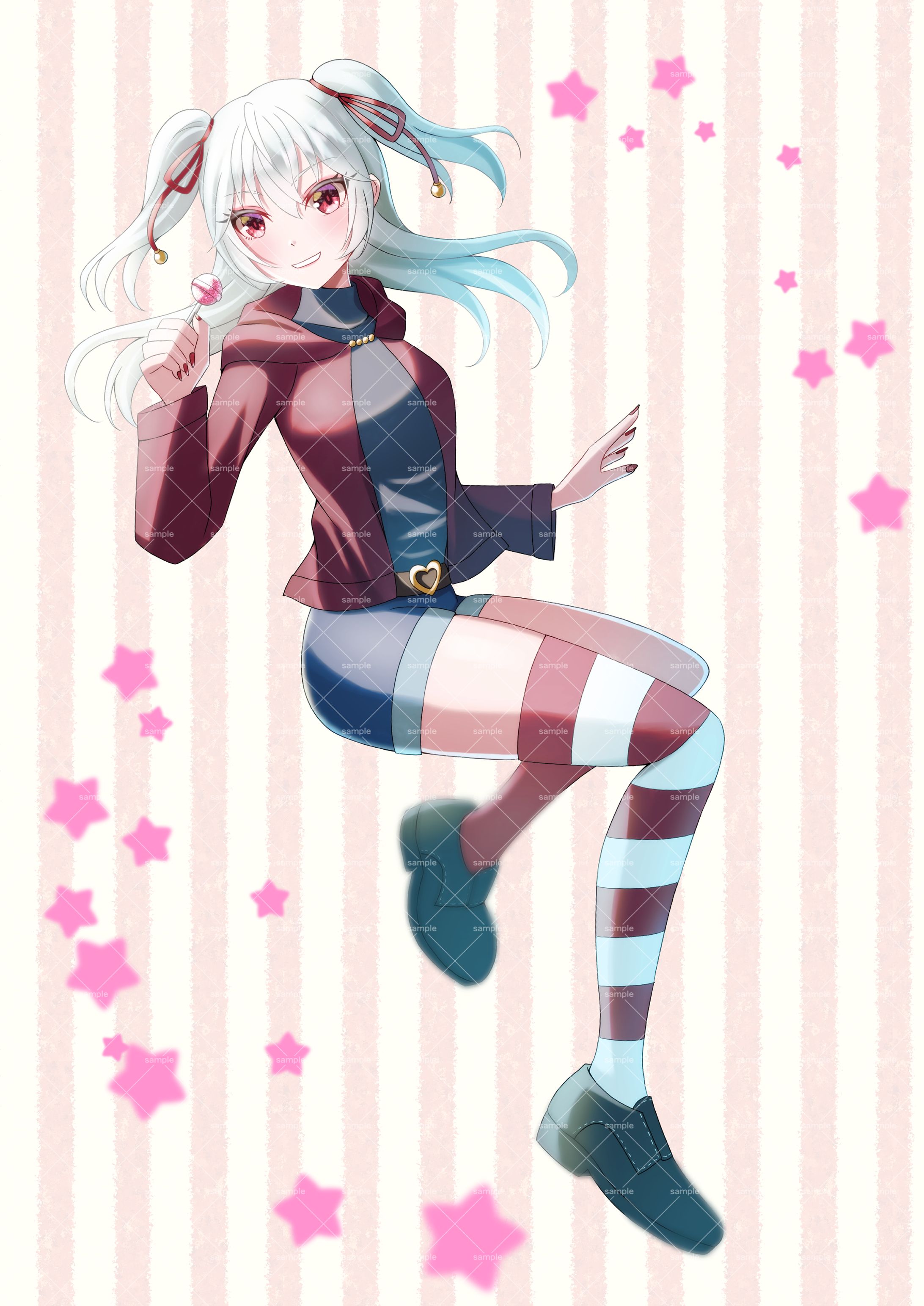 イラスト原画　銀髪少女の眼差し「ウクライナの女」 イラスト原画 銀髪少女の眼差し「ウクライナの女」