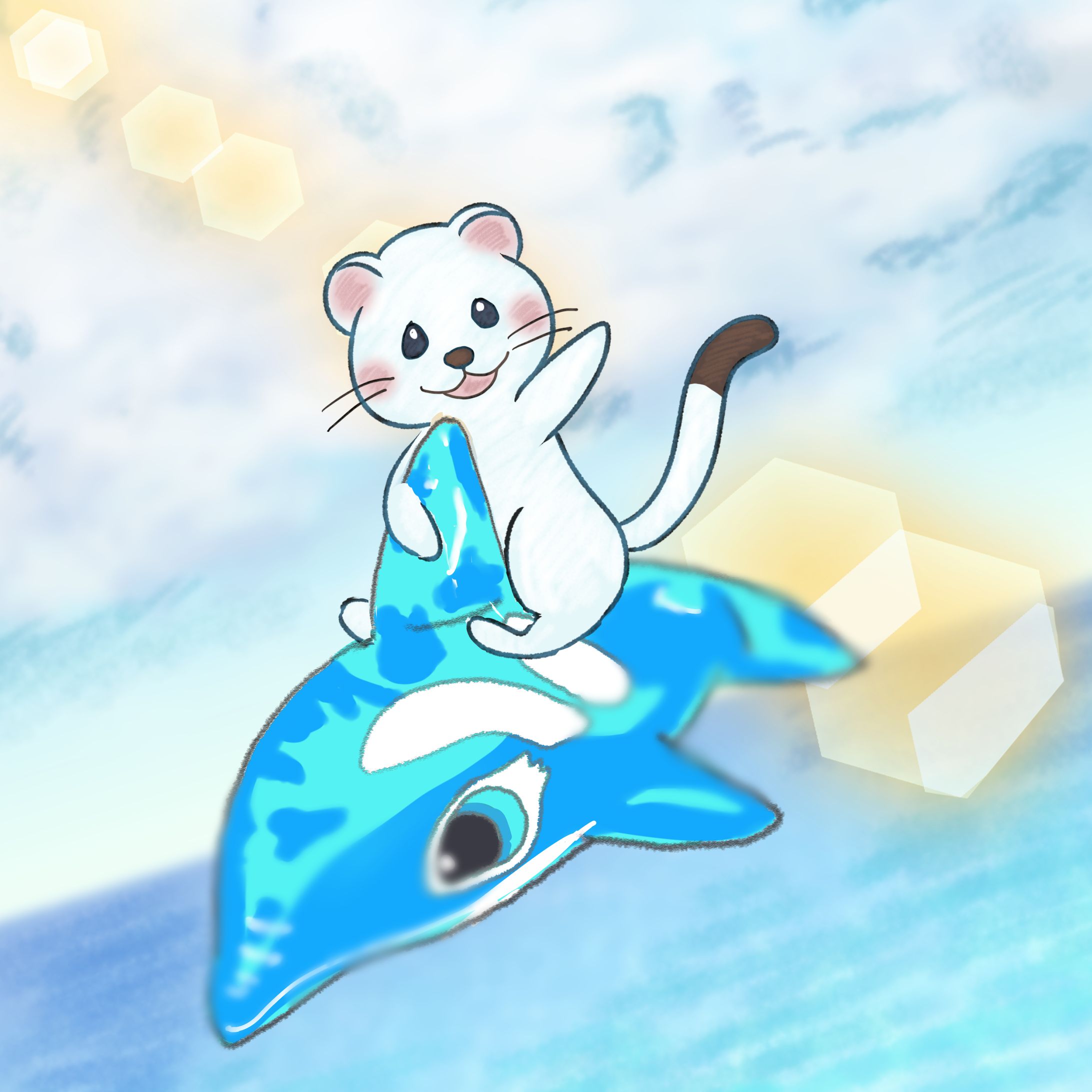 夏のオコジョさん-1