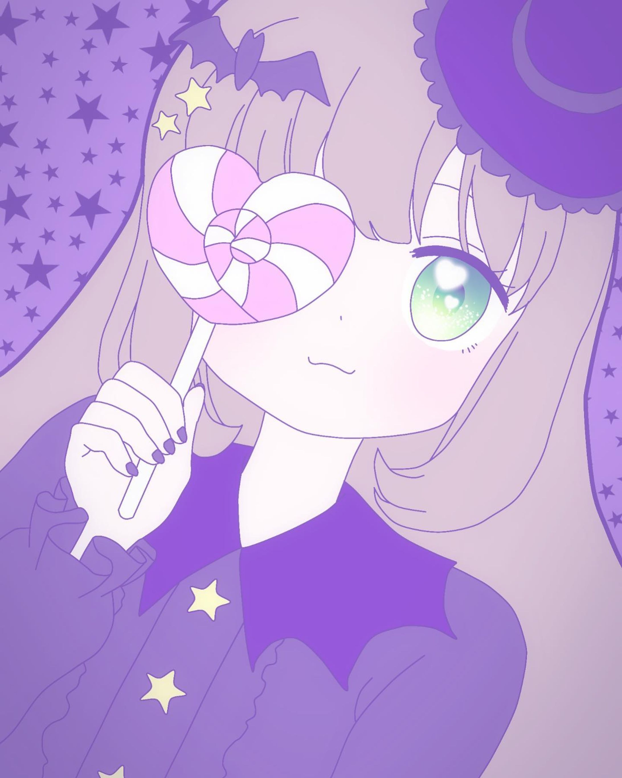 ハロウィンちゃん🎃🍭🌟
#お絵描き　#イラスト-1