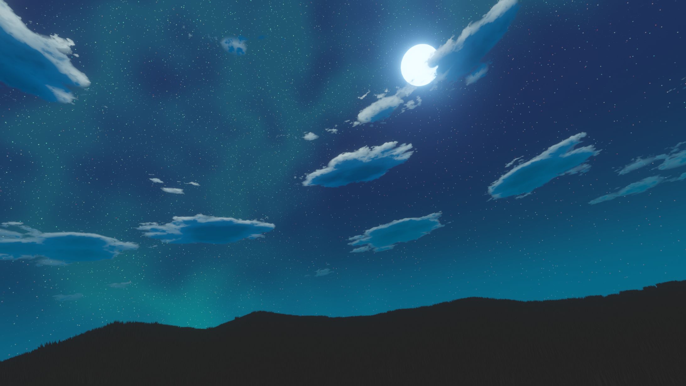 イラスト風の夜空-1