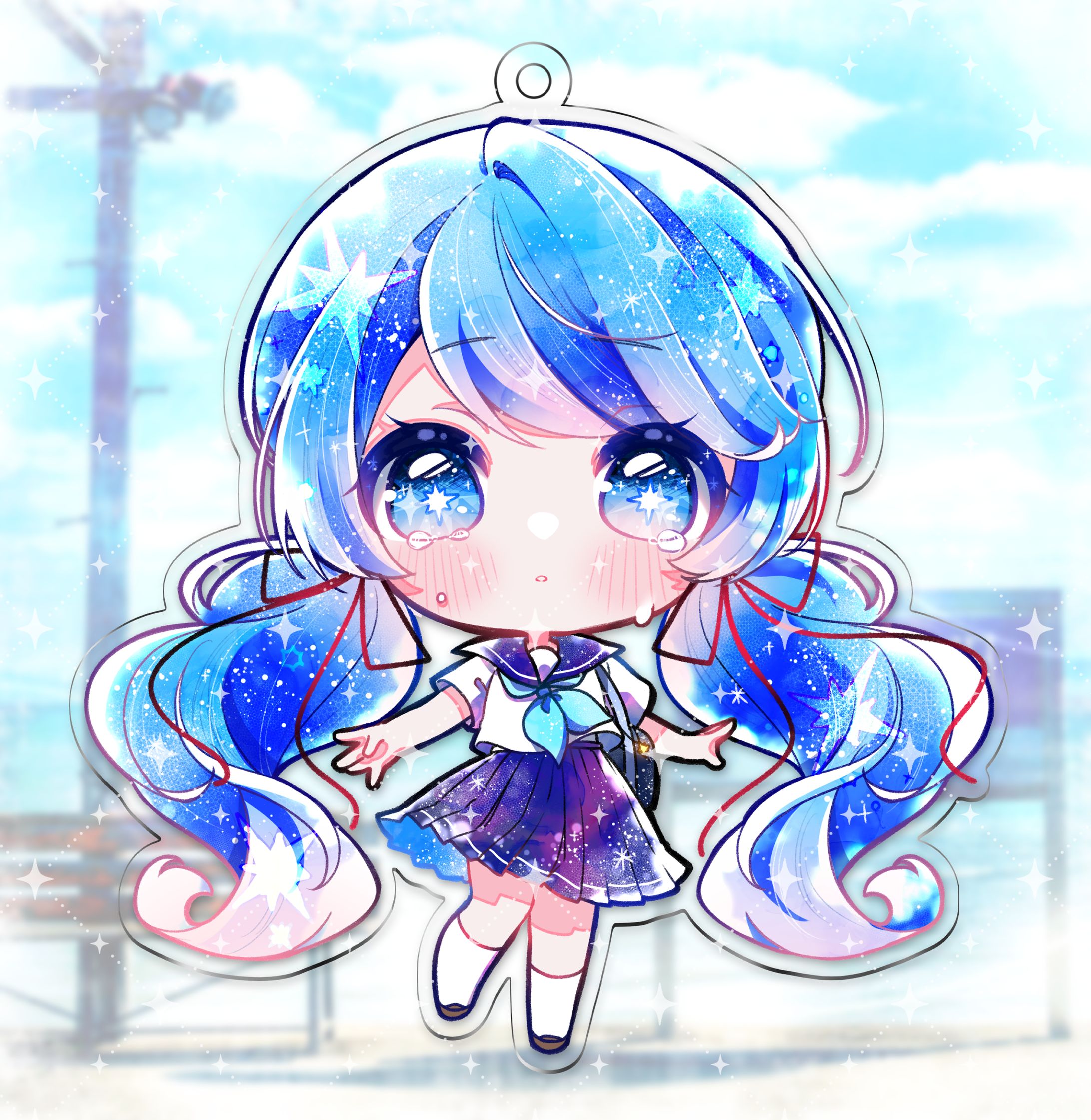 Twinfield様_夏に透明アクリルキーホルダーイラスト-1