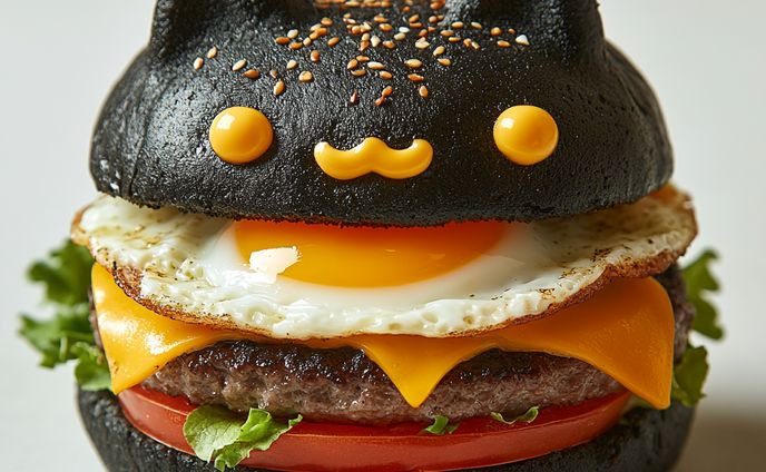 猫月見バーガー