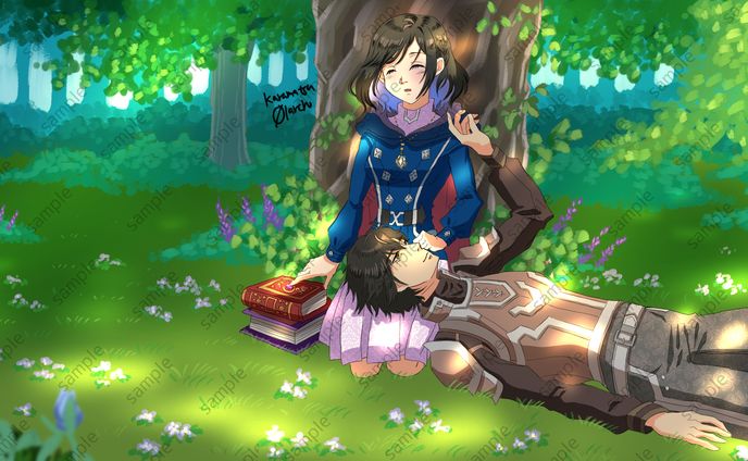 有償ご依頼イラスト　木陰の下で 